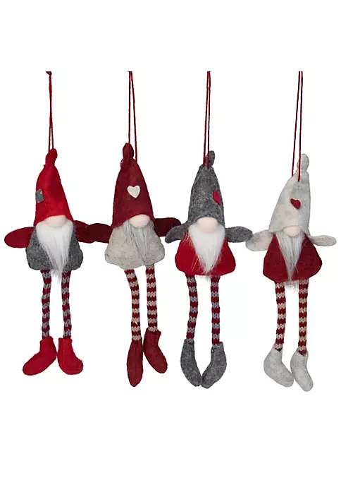 Cheapest 🥰 Northlight Set of 4 Red and Gray Plush Gnome 🔔 Christmas Ornaments 8" 💯 2 Cheapest 🥰 Northlight Set of 4 Red and Gray Plush Gnome 🔔 Christmas Ornaments 8" 💯