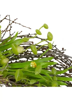 Coupon ✨ Northlight 20-Inch Green and Yellow Flower Buds Leaves and Twigs Artificial Floral Wreath 🌟 -Outlet Northlight Store Belk 503