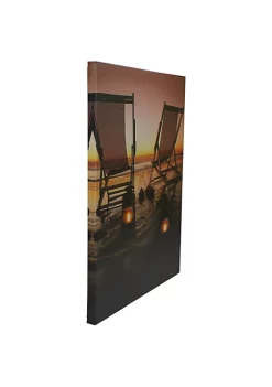 Brand new 🌟 Northlight LED Lighted Sunset Beach Chairs with Lanterns Canvas Wall Art 15.75" 🔔 -Outlet Northlight Store Belk 507