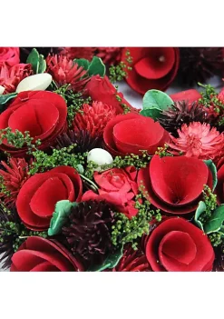 Best deal 👍 Northlight Red Wooden Rose and Botanicals Valentine's Day Heart Wreath 13.75-Inch Unlit 🎁 -Outlet Northlight Store Belk 535