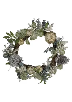 Best reviews of ✨ Northlight Neutral Colored Pumpkin and Pine Cones Fall Harvest Wreath - 18-Inch Unlit 🎉 -Outlet Northlight Store Belk 562