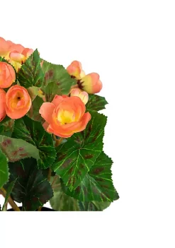 Discount 🔔 Northlight 11" Coral Pink Potted Silk Begonia Spring Artificial Floral Arrangement 🎉 -Outlet Northlight Store Belk 590