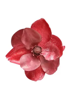 New 💯 Northlight 7" Artificial Pink Fabric Magnolia 🎄 Christmas Clip Ornament 😍