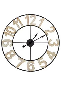 Hot Sale 😉 Northlight 24" Metal Framed Battery Operated Round Wall Clock with Block Numbers 🧨