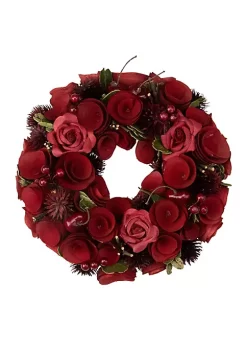 New 🥰 Northlight Red Wooden Rose and Berry Artificial Wreath 9.5-Inch Unlit 🥰 9 New 🥰 Northlight Red Wooden Rose and Berry Artificial Wreath 9.5-Inch Unlit 🥰 -Outlet Northlight Store Belk 629