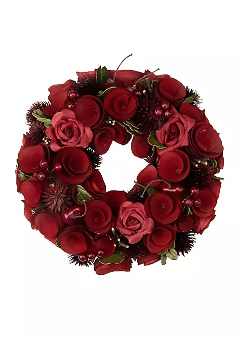 New 🥰 Northlight Red Wooden Rose and Berry Artificial Wreath 9.5-Inch Unlit 🥰 6 New 🥰 Northlight Red Wooden Rose and Berry Artificial Wreath 9.5-Inch Unlit 🥰 - Image 4