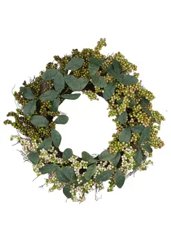 Best Sale 🎉 Northlight Berries and Leaves Twig Artificial Wreath Green 24-Inch 🛒