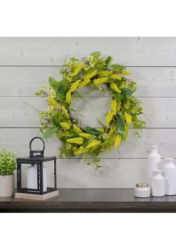 Cheap 💯 Northlight Daisy and Berry Floral Spring Wreath Yellow and Purple 25" 😍 -Outlet Northlight Store Belk 649