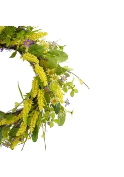 Cheap 💯 Northlight Daisy and Berry Floral Spring Wreath Yellow and Purple 25" 😍 -Outlet Northlight Store Belk 650