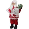 Wholesale 🔥 Northlight 25" White and Red Santa in Knit Deer Sweater with Sack of Pine Figure Decoration 😀 -Outlet Northlight Store Belk 653