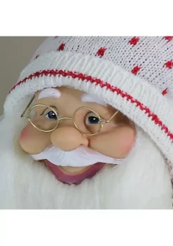 Wholesale 🔥 Northlight 25" White and Red Santa in Knit Deer Sweater with Sack of Pine Figure Decoration 😀 -Outlet Northlight Store Belk 656