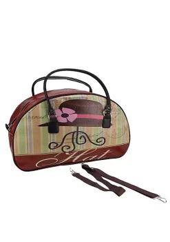 New โ Northlight 20" Decorative Vintage-Style Hat Theme Travel Bag with Handles and Shoulder Strap ๐