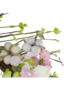 Brand new 🎉 Northlight 18-Inch Pink and Green Hydrangeas with Cotton Artificial Floral Wreath 👍 -Outlet Northlight Store Belk 675