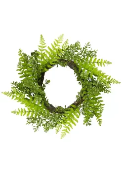 New 🥰 Northlight Fern Leaf Artificial Springtime Wreath Green - 18-Inch 😉