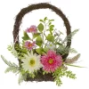 Budget ⭐ Northlight Chrysanthemum and Daisy Twig Basket Wreath Spring Decor Pink and Yellow 17" ✨
