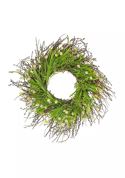 New โ๏ธ Northlight Burrs and Brush Artificial Floral Spring Wreath Green and Yellow - 18-Inch ๐ 7 New โ๏ธ Northlight Burrs and Brush Artificial Floral Spring Wreath Green and Yellow - 18-Inch ๐ - Image 5