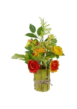 Promo 😀 Northlight 13" Potted Ranunculus and Rose Floral Spring Table Top Decoration ⭐
