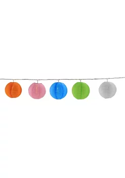 Outlet 💯 Northlight 10-Count Colorful ☀️ Summer Paper Lantern Lights Clear Bulbs 🎉 -Outlet Northlight Store Belk 777