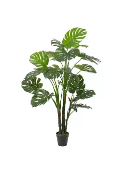 Best deal 🎁 Northlight 5' Potted Wide Leaf Green Monstera Artificial Floor Plant 👍 -Outlet Northlight Store Belk 828