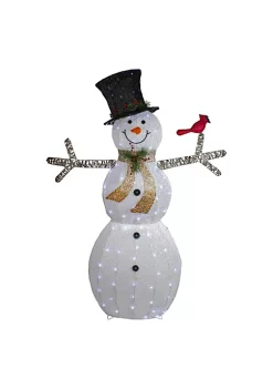 Brand new 🎉 Northlight 72" White and Black LED Lighted Snowman with Top Hat ❄ Christmas Outdoor Decoration 🎁