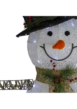 Brand new 🎉 Northlight 72" White and Black LED Lighted Snowman with Top Hat ❄ Christmas Outdoor Decoration 🎁 -Outlet Northlight Store Belk 840
