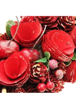 Best reviews of ✨ Northlight Red Wooden Rose and Cherries Valentine's Day Heart Wreath 13-Inch Unlit 😉 -Outlet Northlight Store Belk 857