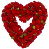 Deals 🎉 Northlight Red Wooden Rose Floral Heart Shaped Artificial Valentine's Day Wreath 14-Inch ⌛ -Outlet Northlight Store Belk 864