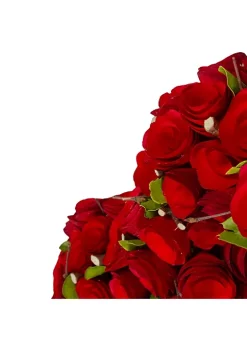 Deals 🎉 Northlight Red Wooden Rose Floral Heart Shaped Artificial Valentine's Day Wreath 14-Inch ⌛ -Outlet Northlight Store Belk 867