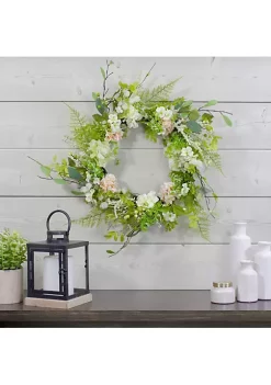 Best reviews of ⭐ Northlight Hydrangea and Fern Spring Floral Berry Wreath Green and Pink 28" 🛒 -Outlet Northlight Store Belk 910
