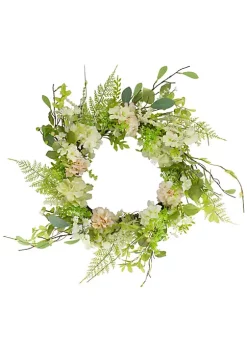 Best reviews of ⭐ Northlight Hydrangea and Fern Spring Floral Berry Wreath Green and Pink 28" 🛒 -Outlet Northlight Store Belk 913