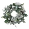 Brand new 🔔 Northlight Flocked Pine Artificial 🎄 Christmas Wreath with Iridescent Ornaments 24-Inch Unlit 💯 -Outlet Northlight Store Belk 916