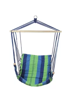 Hot Sale 😍 Northlight 37" Green and Royal Blue Striped Outdoor Patio Hammock Chair with Armrests 🌟 -Outlet Northlight Store Belk 921
