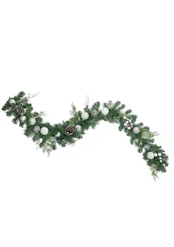 Buy 😀 Northlight 6' Green Pine Artificial 🎅 Christmas Garland with Berries and Iridescent Ornaments 😀