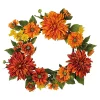 Promo 🎁 Northlight Mums and Daisies Twig Artificial Floral Wreath Orange 22-Inch 😀 -Outlet Northlight Store Belk 924