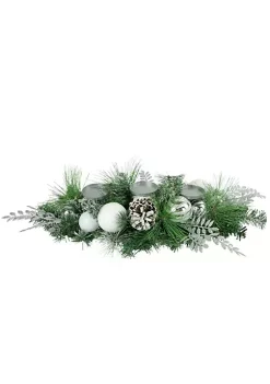 Best deal 💯 Northlight 30" Green Pine and Needle Triple Candle Holder with Pinecones and 🎁 Christmas Ornaments ❤️ -Outlet Northlight Store Belk 940