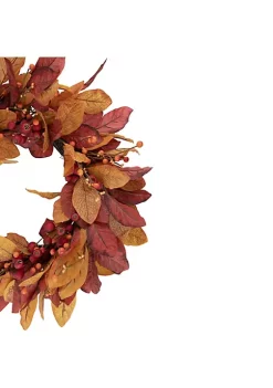 Promo ✨ Northlight Berries with Leaves Artificial Fall Harvest Twig Wreath 24-Inch Unlit 👏 -Outlet Northlight Store Belk 943