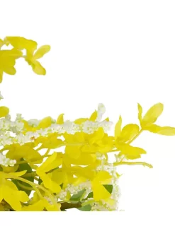 Coupon 😀 Northlight Jasmine and Leaves Artificial Floral Spring Wreath Yellow - 22-Inch 👍 -Outlet Northlight Store Belk 948