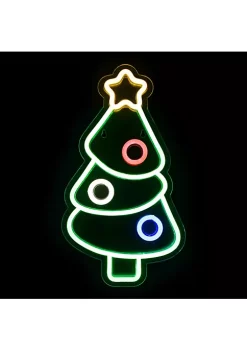 Flash Sale 🧨 Northlight 15" LED Lighted Neon Style 🔔 Christmas Tree Window Silhouette ❤️ -Outlet Northlight Store Belk 956