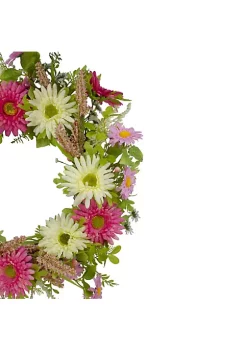 Buy ✨ Northlight Chrysanthemum and Berry Floral Spring Wreath Pink and Yellow 23" 👏 -Outlet Northlight Store Belk 971
