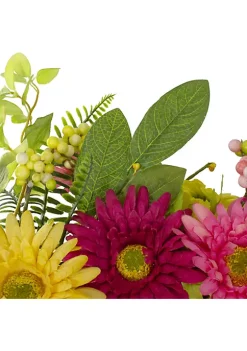 Deals 🎁 Northlight Chrysanthemum and Daisy Floral Spring Wreath Pink and Yellow 23" 🎁 -Outlet Northlight Store Belk 987